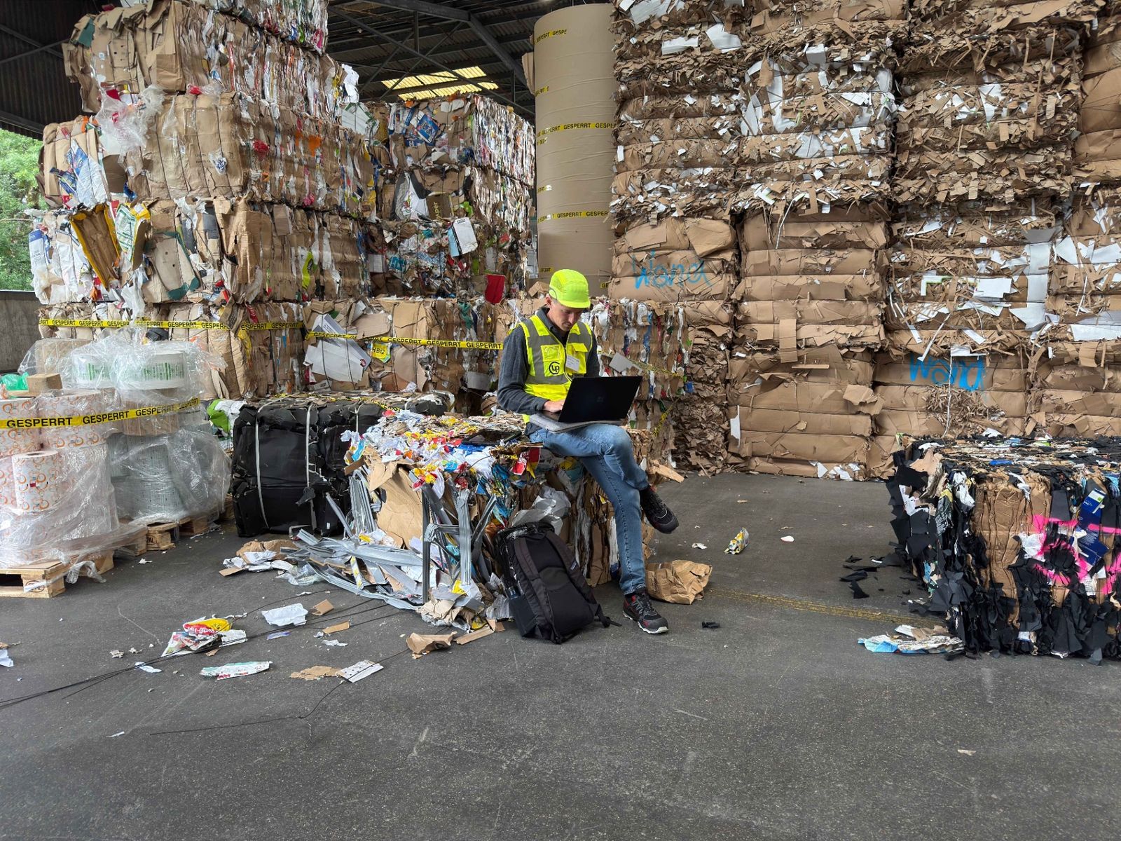 UpCircle team member working at recycling facility